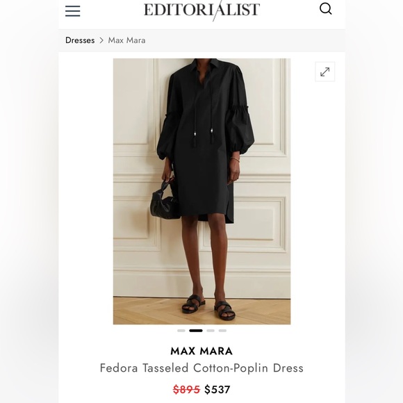 SOLD! on ebay MaxMara Poplin Fedora label-cut Full-Sleeve Tunic DressSize:IT36 - Picture 6 of 13